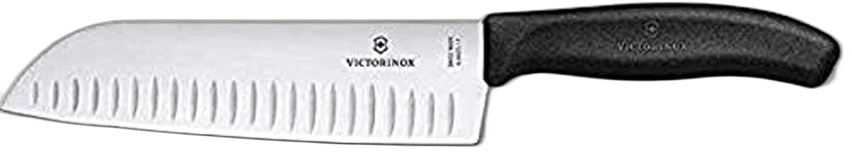 Victorinox Fibrox Santoku Knife Granton Blade, 7 in