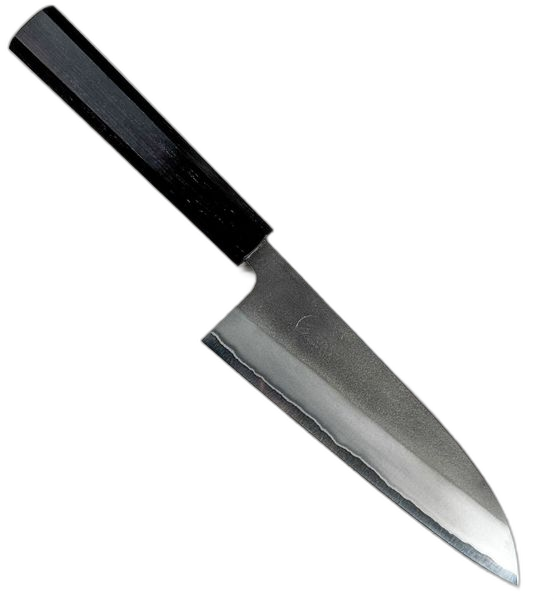 Yoshikane Shirogami #2 Nashiji Stainless Clad Santoku 165mm