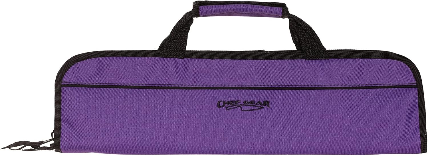Ergo Chef 5 Pocket Chef Knife Case Roll Bag Bi-Fold (Purple) Lightweight - Durable Nylon /... product photo