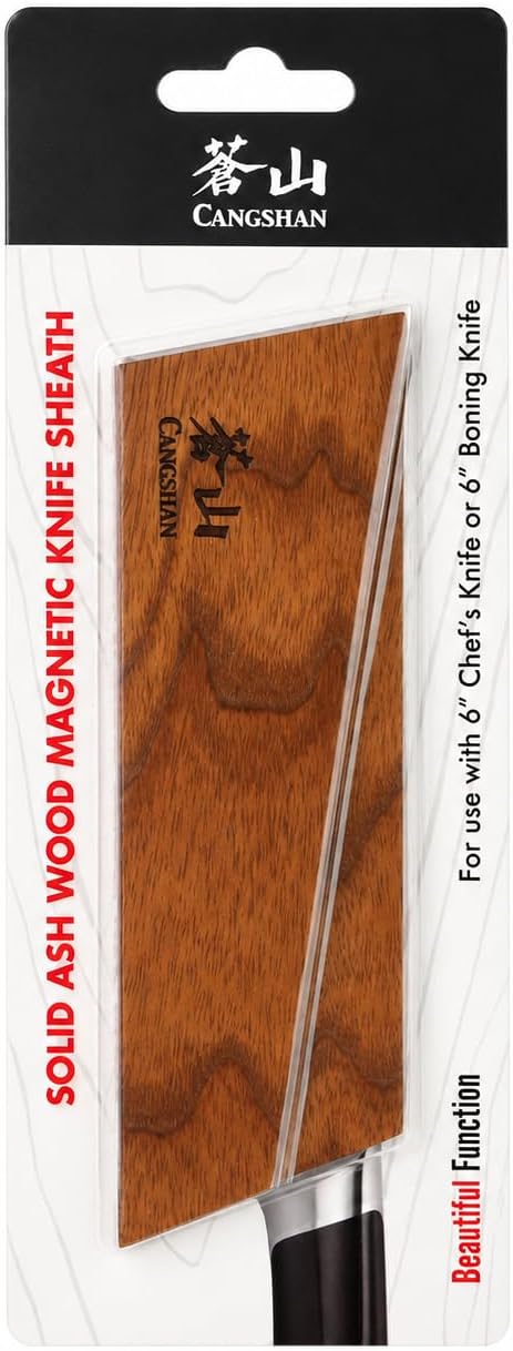 Generic Cangshan Ash Wood Magnetic Knife Sheaths, (6" Chef's/6" Boning/5" Santoku/5" Nak... product photo