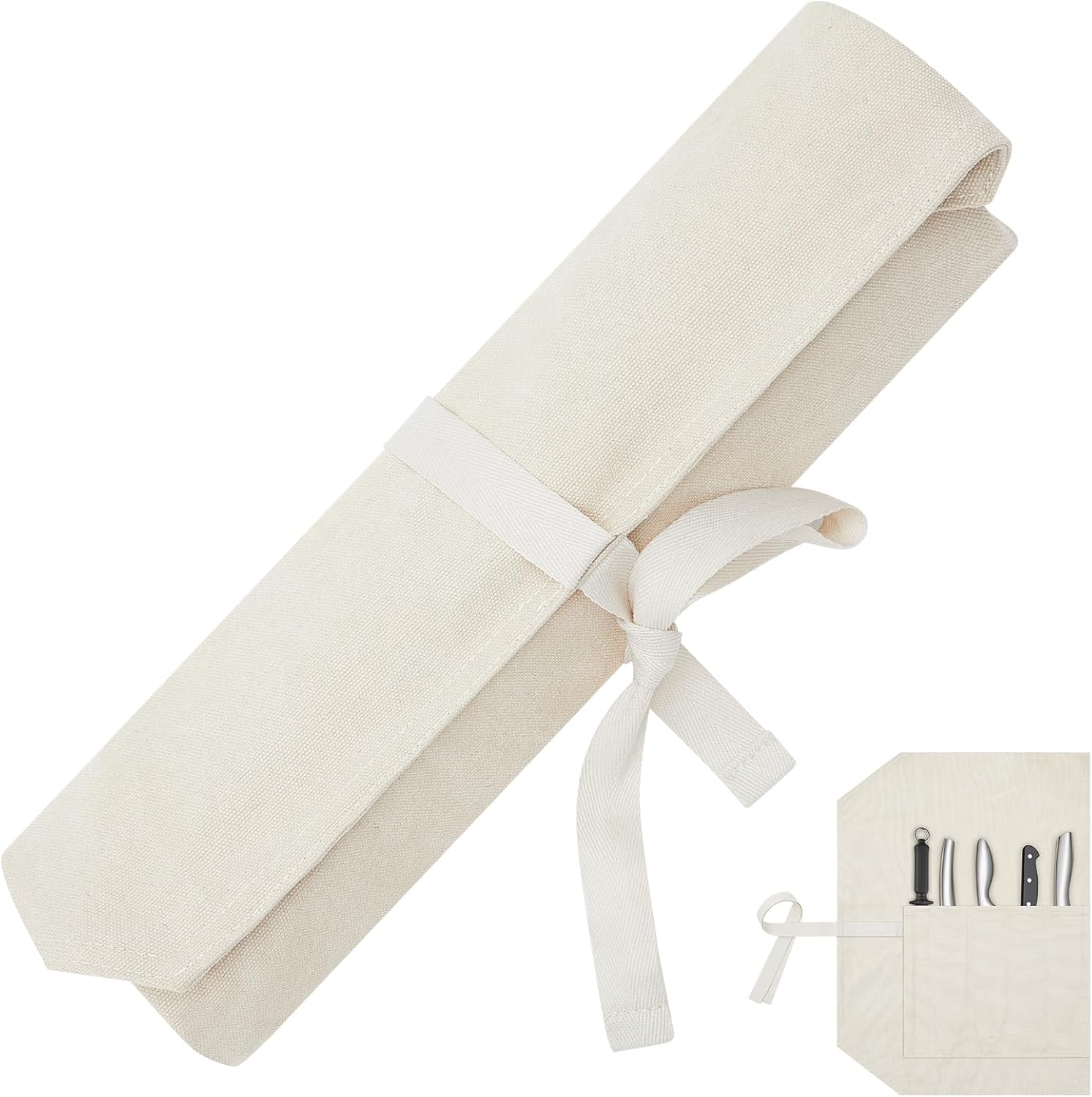 Generic Hsei Knife Roll Bag, Japanese Canvas Chef Knife Roll with 5 Slots, Professional ... product photo