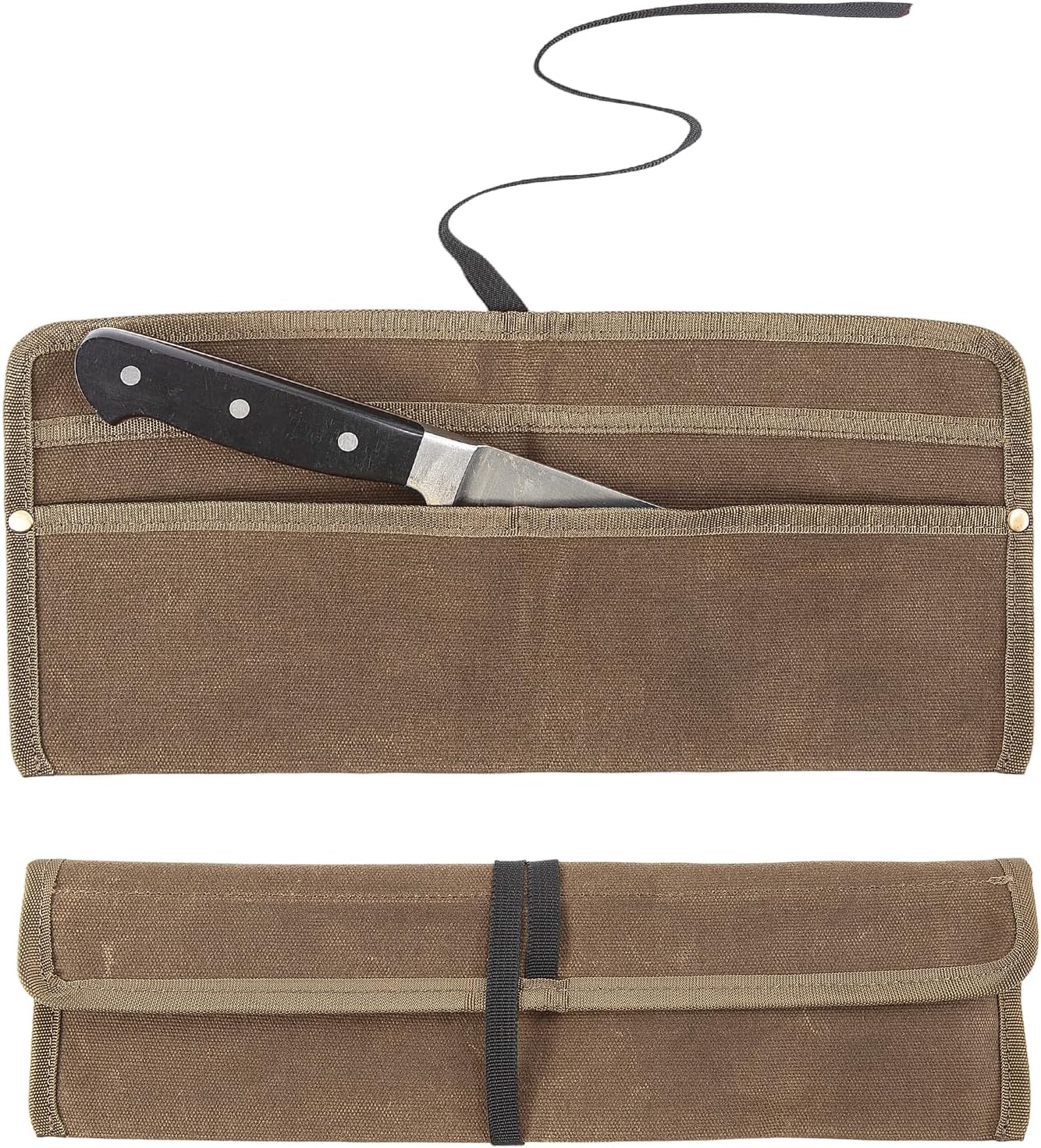 Qchengsan Chef Knife Sheath,Waxed Canvas Single Chef Knife Case Bag Roll for Traval,Sheath... product photo