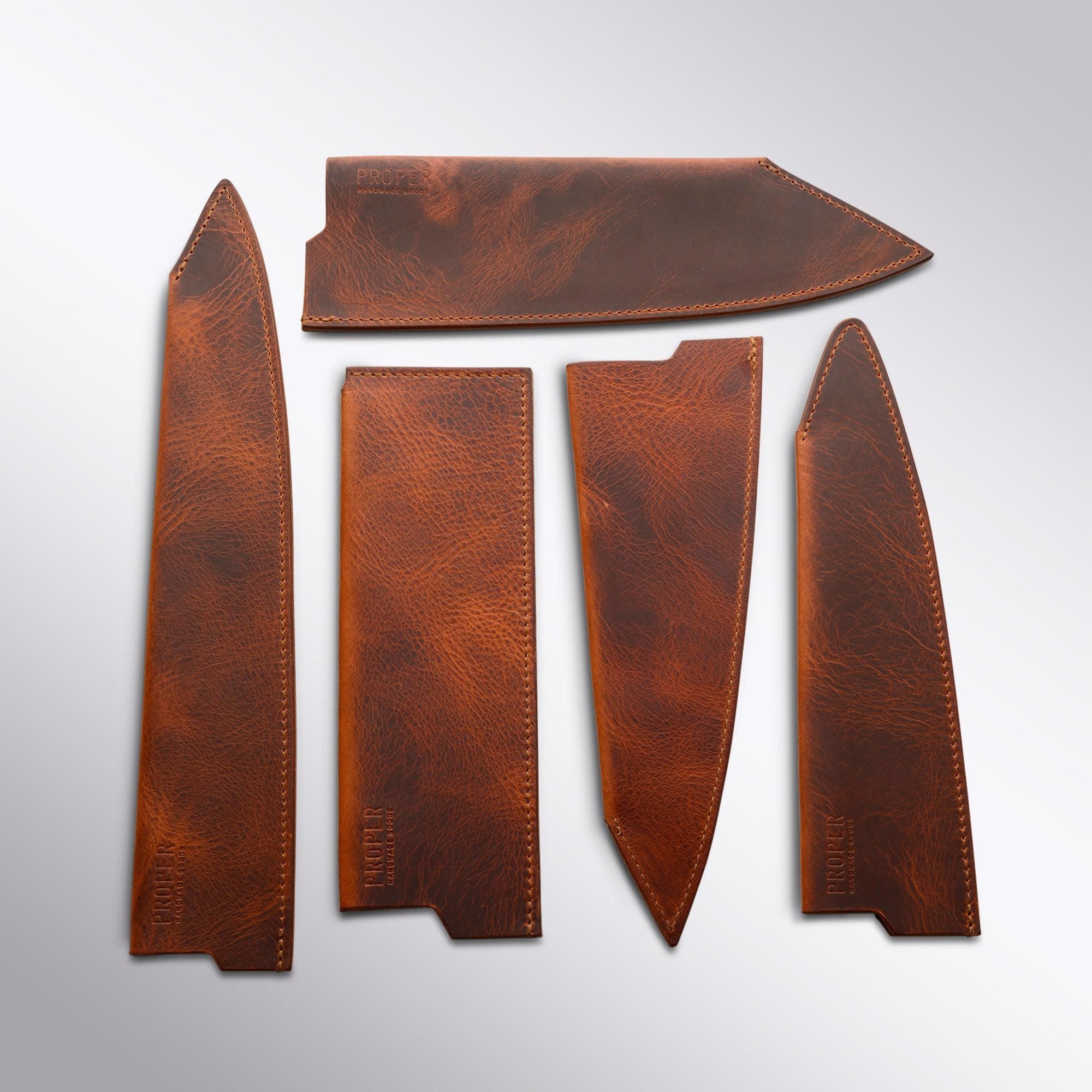Proper Apron Company / Element Knife Leather Saya Knife Cover - 150mm Petty product photo